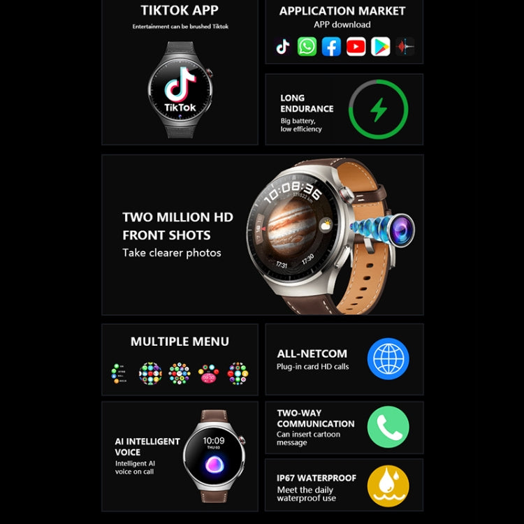 1.53 inch Front Camera Smart Watch Support AI Voice / SIM Card, 2GB+32GB 1.53 inch Front Camera Smart Watch Support AI Voice / SIM Card, 2GB+32GB